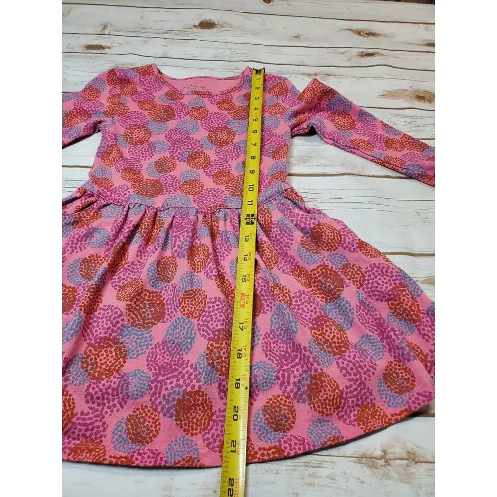 Garnet‎ Hill Girls 2-3 Toddler Dress Pink Long Sleeve ORGANIC COTTON xs
